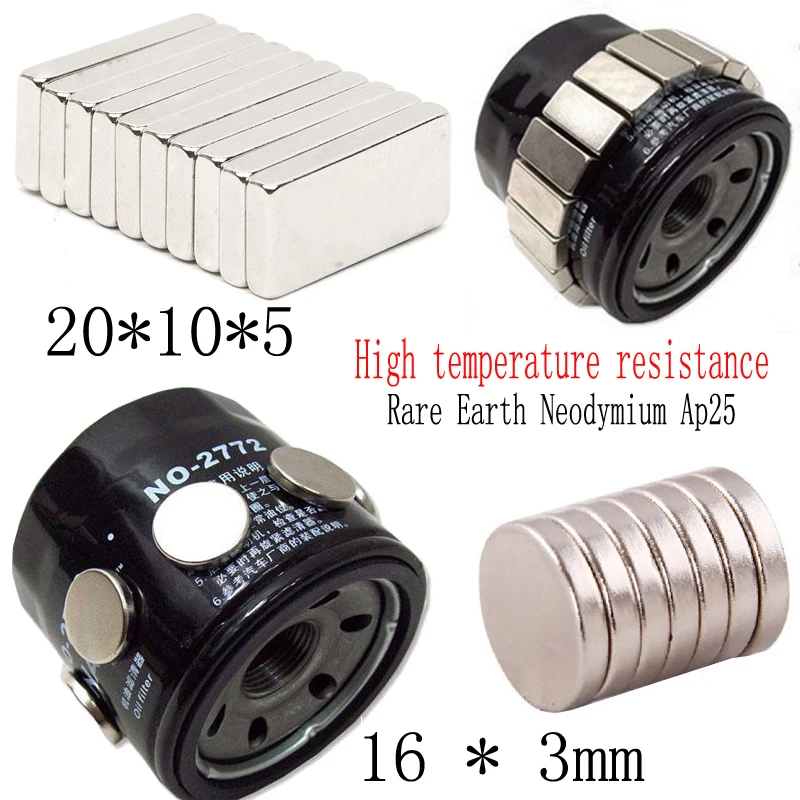 

30PC Engine Oil Filter Filtration Magnets Rare Earth Neodymium Ap25 Fpr Motorcycle Oil Filters ATV SUV Motocross Moto Car