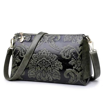 

Embossed PU Leather Small Crossbody Bag Retro Women Messenger Bag Chinese National Style Shoulder Bags Small Bolsa