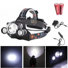 3000LM LED Headlamp 4 Modes Rechargeable Headlight Head Lamp Spotlight For Hunting + Charger +2 PCS 18650
