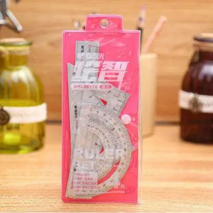 M&G Student Sets Foot Metal Protractor Ruler Triangle Ruler Four Sets