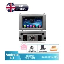 7 «HD Android 8,1 GPS для автомобиля, стерео для peugeot 407 Авто Радио FM RDS DVD WiFi Навигация BT Аудио Видео Мультимедиа резервная камера