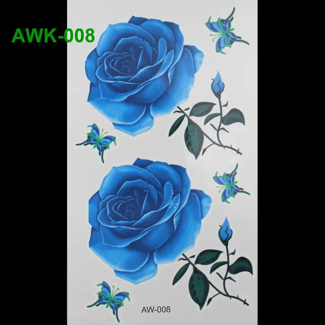3D Dazzle Colour Waterproof Body Art Tatto Hot Flashes Temporary Tattoos BLUELOVER ROSE TATTOO Scar DIY Temporary Tatoo 3D Dazzle Colour Waterproof Body Art Tatto Hot Flashes Temporary Tattoos BLUELOVER ROSE TATTOO Scar DIY Temporary Tatoo