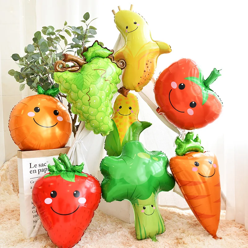

Hawaii Theme Party Foil Balloons Fruits Vegetables Balloons Banana Grapes Strawberry Tomatoes Summer Party Birthday Decorations