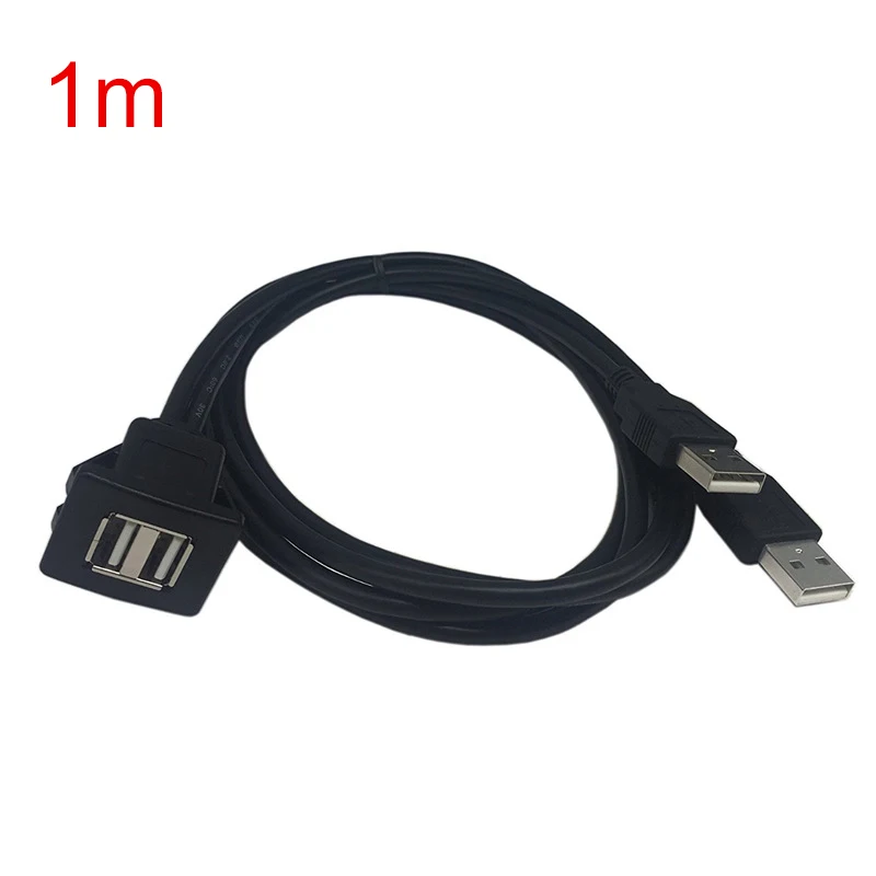 Высокое качество Универсальный 1 M/2 M USB2.0 Панель заподлицо кабель двойной USB2.0 мужчин и женщин автомобильное крепление кабель для машины, лодки, мотоцикла