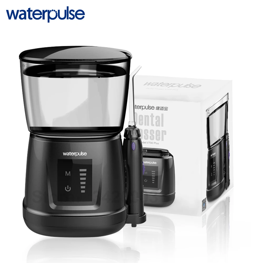 

Waterpulse V700P New Water Flosser 1000ml Capacity Oral Irrigator Traveler Portable Dental Oral Flosser With 6pcs Jet Tips