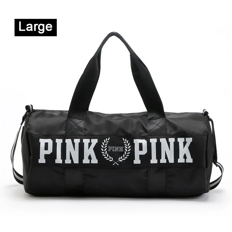 Pink/gray/black Women Men Gym Bag Fitness Shoulder Gird Strip Travel Bag Outdoor Yoga Bag With Shoes Storage Sac De Sport - Цвет: Black Large