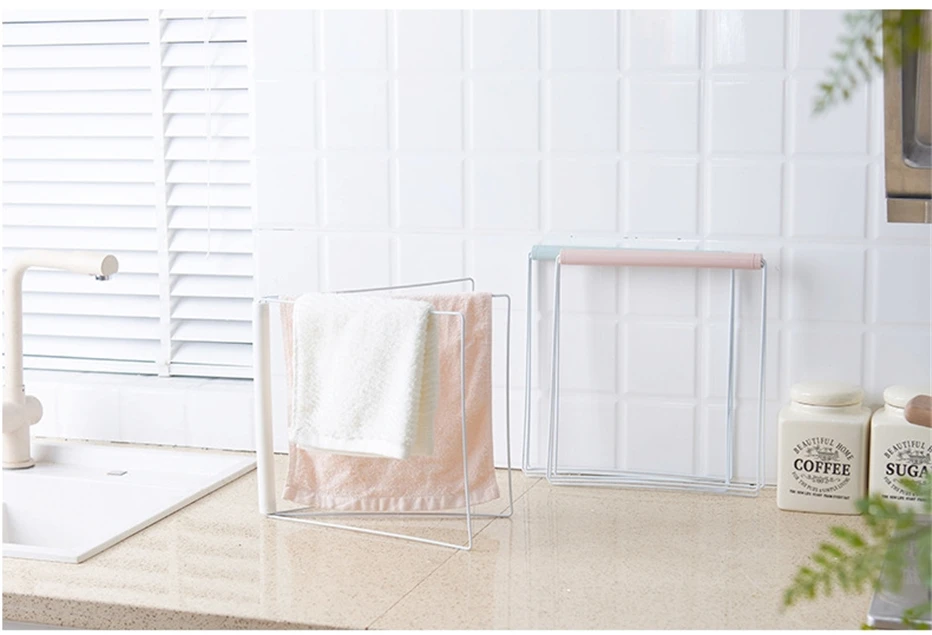 Iron Bathroom Towel Holder Kitchen Dishcloth Storage Rack Sink Washing Cleaning Cloth Drain Shelf Organizer4