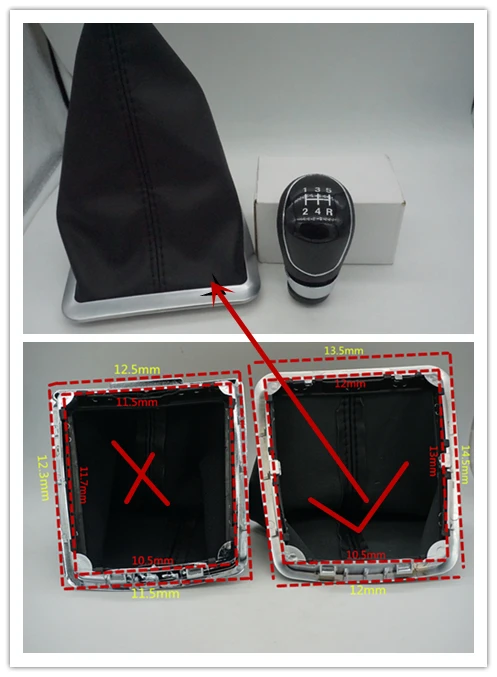 

FAT For Ford Focus new fACTORY C-Max Kuga Fiesta New 5 Speed Manual Gear Shift Knob With Leather Boot ONLY FIT BIG FRAME
