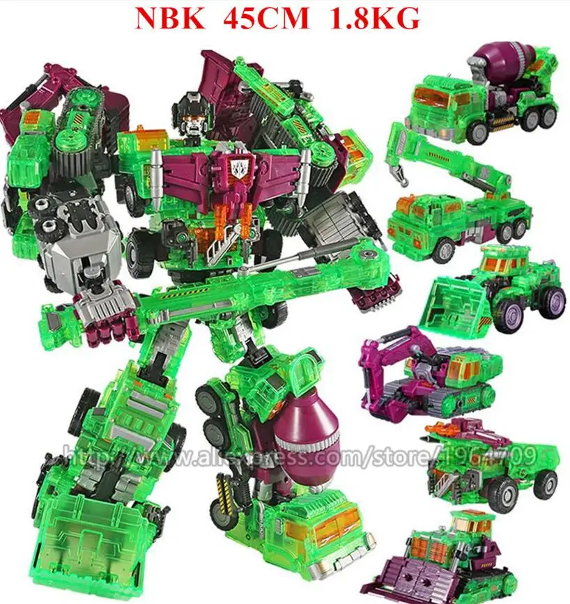 WEIJIANG NBK негабаритный 45 см Predaking трансформация фигурка игрушка 6 в 1 KO GT Разрушитель инженерные модели грузовиков игрушки для детей - Цвет: NBK Crystal 6 in 1