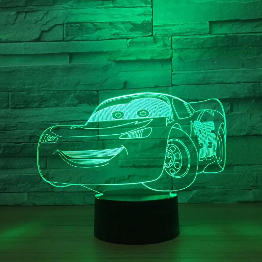 Автомобиль 7 цветов 3D настольные огни сенсорный визуальный градиент светодиодный ночник 1345