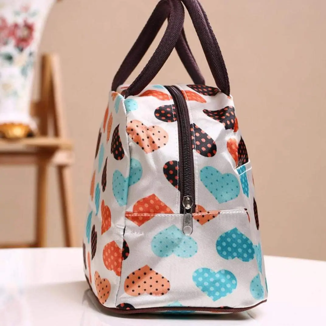 Свежесть Термосумка для обедов изолированная сумка для обедов Tote Bento Карманный Ланч сумка-холодильник сумка(роза)(сердце