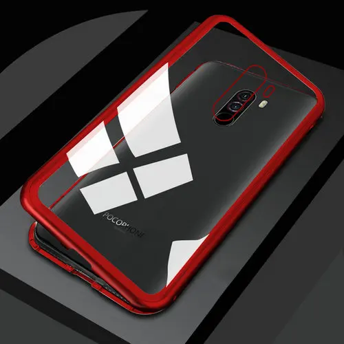 Clear Red Откидной Чехол для Xiaomi mi 9 SE, чехол на заднюю панель с магнитной адсорбцией, чехол для телефона s для Xiao mi Pocophone F1 mi A2 6X для iphone X XS X 7 8 6 - Цвет: Clear Red