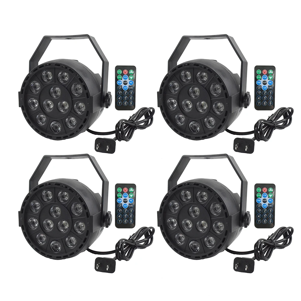 

LED Stage Light Lamp RGBW PAR Lights LEDs 12W Sound-activated Auto DMX512 Disco Light with Remote Control Electric Music Parts