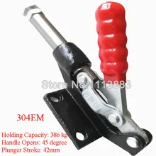 3PCS Holding Capacity 386KG 851LBS Plunger Strok Red Handle Pull Push Toggle Clamp 304EM 42MM 45kg 99 lbs holding capacity 16 7mm plunger stroke push pull type toggle clamp