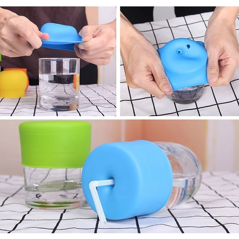 Силиконовый Сиппи чашки крышки соломы непроливающаяся крышка чашки для бутылки воды Mason Jar малыша