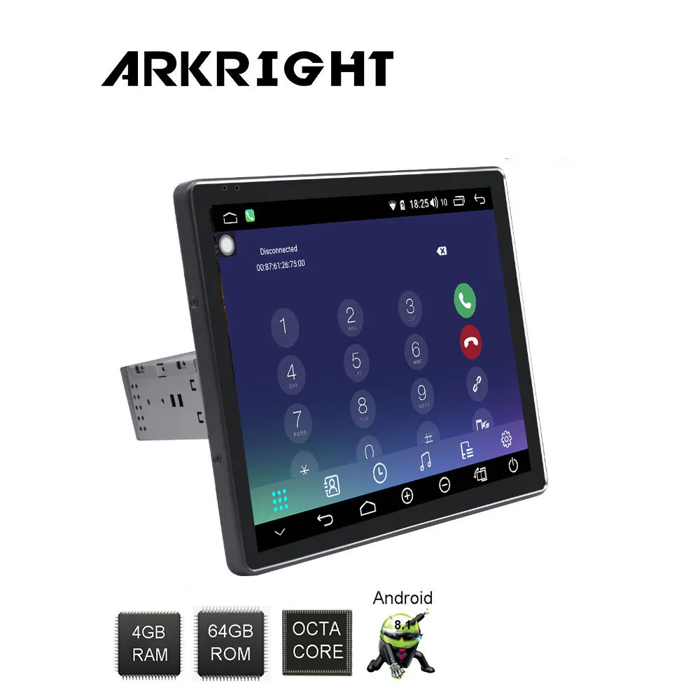 Cheap 9.7" Single Din Auto Radio Android 8.1 4GB/64GB GPS Wifi Built in 4G Modem DSP Wireless Bluetooth Carplay Rear View Camera 1