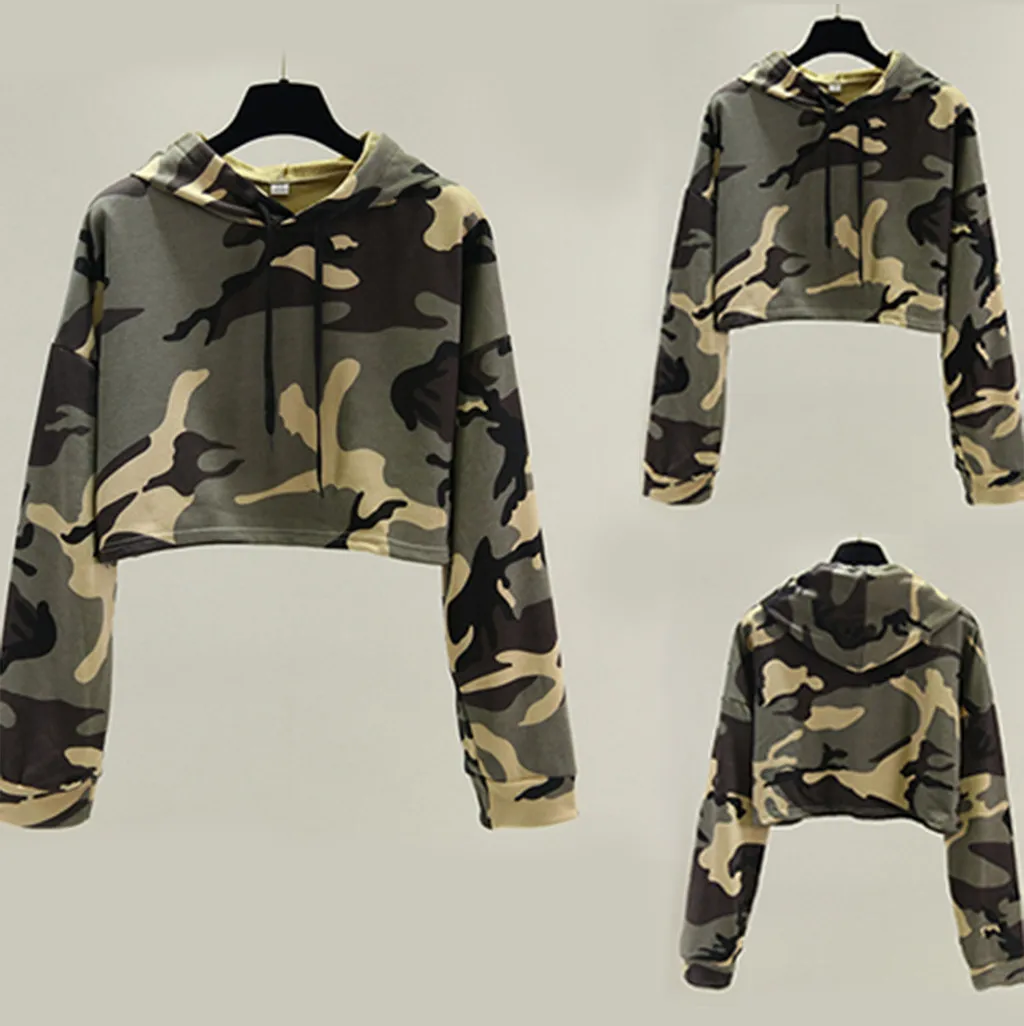 

Autumn Winter New Fashion Women's Camouflage Long Sleeve Cause Fashion Pullover Hoodies Sweatshirt толстовка Z4
