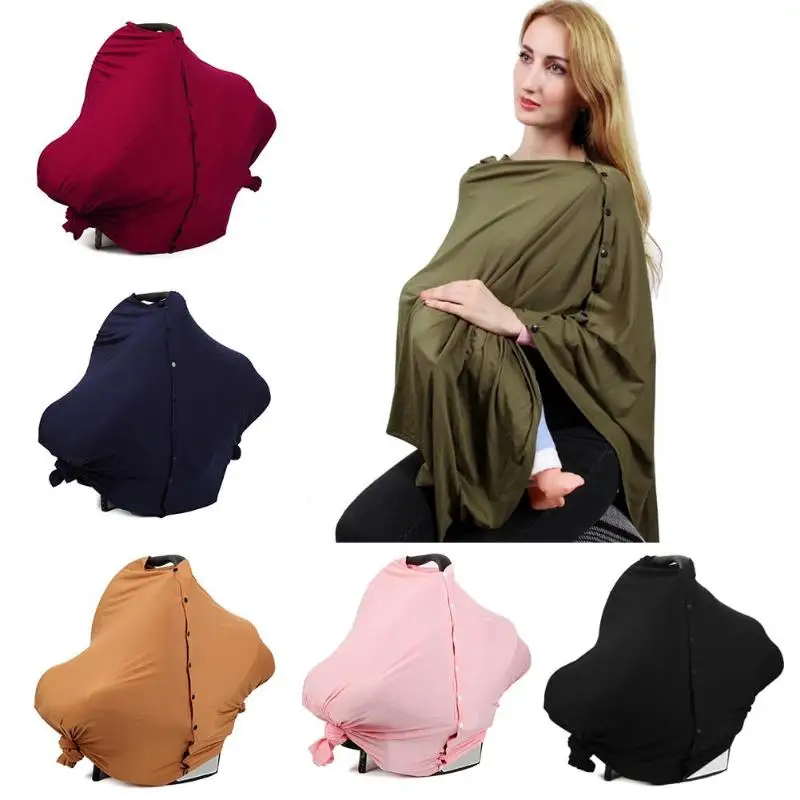 L'allaitement maternel enceinte couvre multi-fonctionnel doux bébé Stretch couverture de confidentialité infantile siège de voiture poussette allaitement