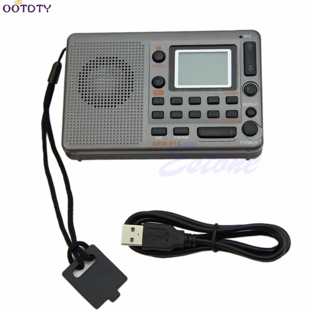 Portable Digital Tuning LCD Receiver TF MP3 Player FM AM SW Full Band