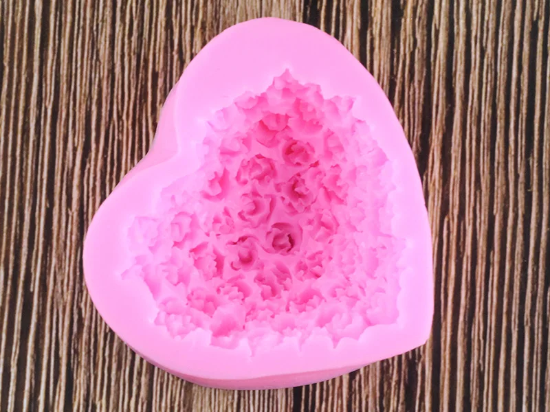 3D Любовь Сердце Роза форма сахара ремесло силиконовые формы помадка торт шоколадные формы украшения выпечки Инструменты