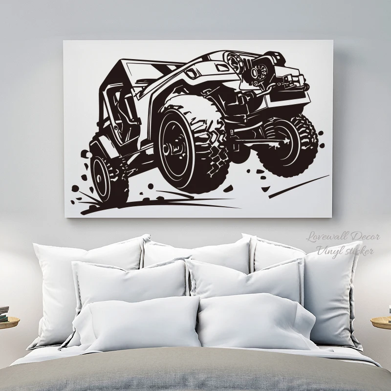 New Off Road vehicle Racing Car Wall Sticker Baby Nursery Ford mustang chevrolrt ecosport RC Car Wall Decal Home Decor Stencil (2)