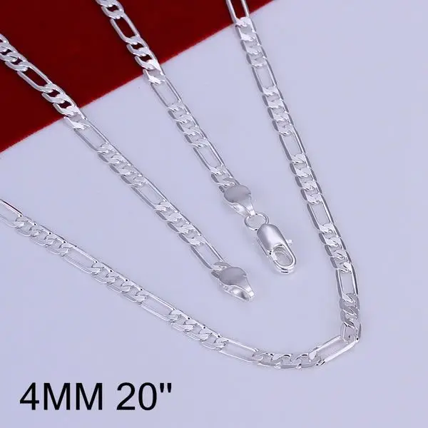 N102-20 Hot Sale Fine Silver Color 925 Jewelry Wholesale Factory Price Charm Free Shipping Fashion 4mm Necklace-20 Inch | Украшения и