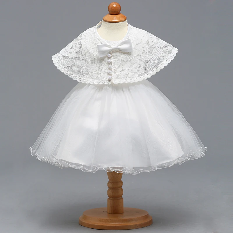 

Christening Gown with Cape Embroidered Baptism Dress Newborn Baby Frocks Lace Tutu Special Occasion Outfits A015 bebe Vestidos
