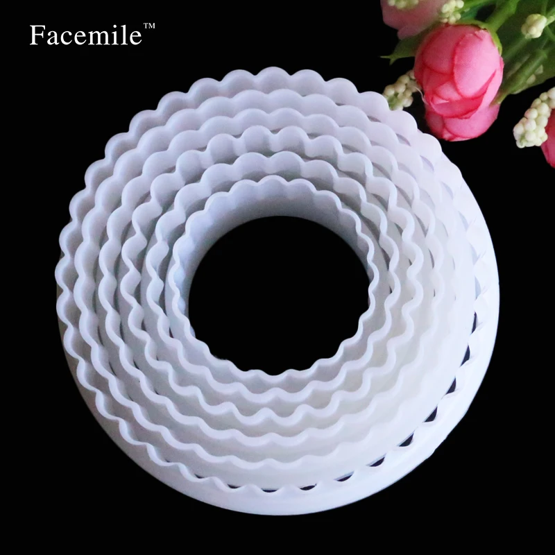 

6pcs Fondant Mould Cut Circle Gear Baking Cookie Round Shape Sugarcraft Gift Decorating Cookies Cutter Paste Mold Tool 01082