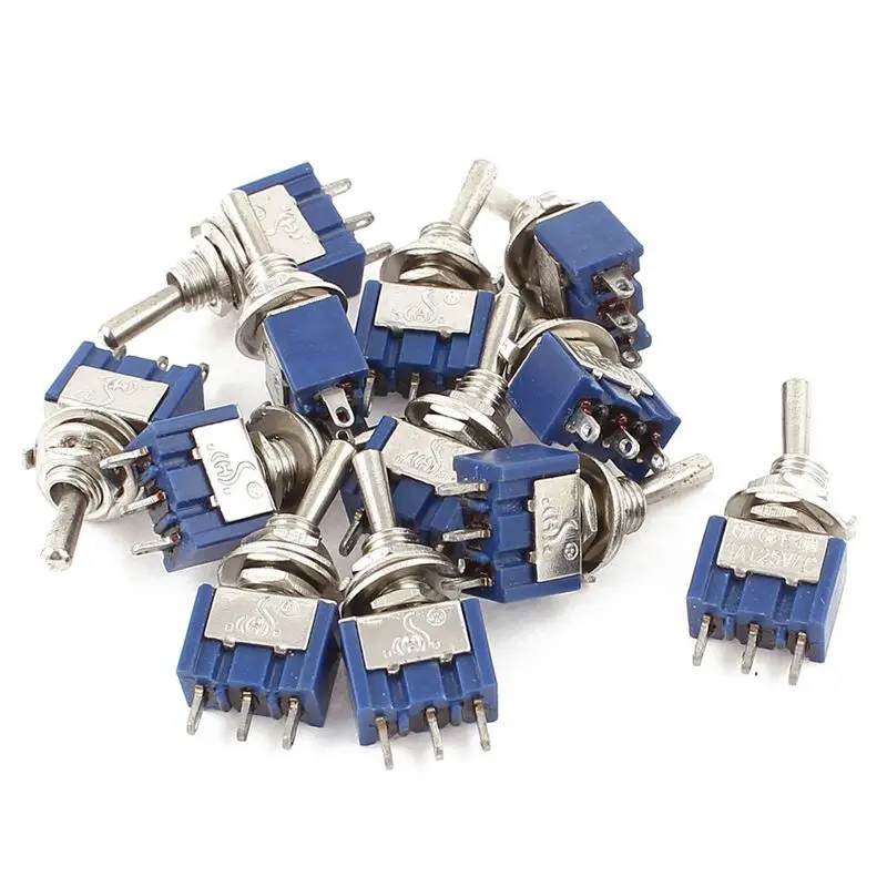 AC125V 6A SPDT ВКЛ ВЫКЛ на фиксации миниатюрный переключатель выключатель 12