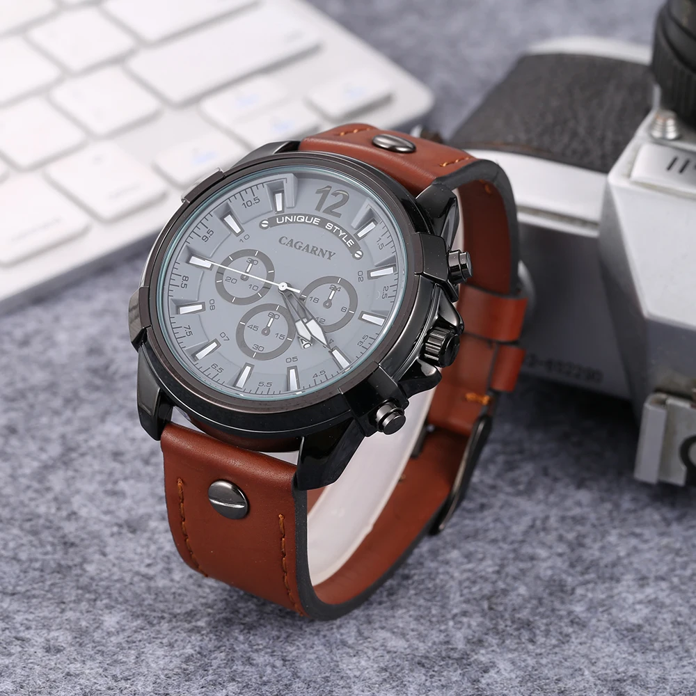 cool big case watch men golden analog quartz mens watches military style watch man free shipping dz watches (3)