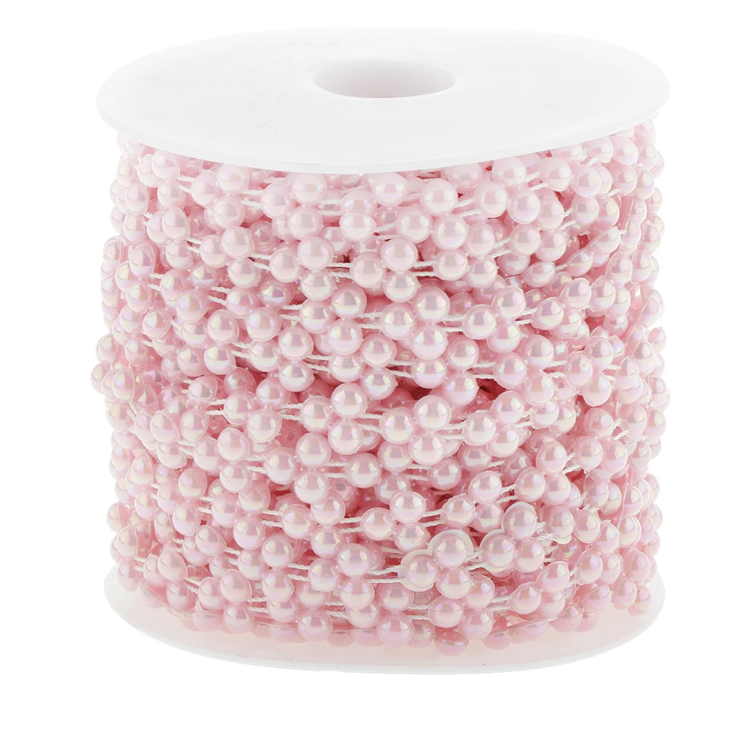 15 Meters ABS Imitation Pearl Beads Chain Trim for DIY Craft Bridal Wedding Party Decoration Supplies Jewelry Findings Craft 