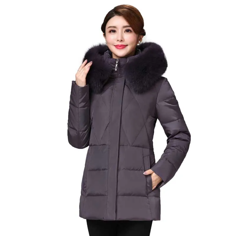 PXiong Women Hooded Outwear Warm Long Coat Fur Cotton Parka Jacket 