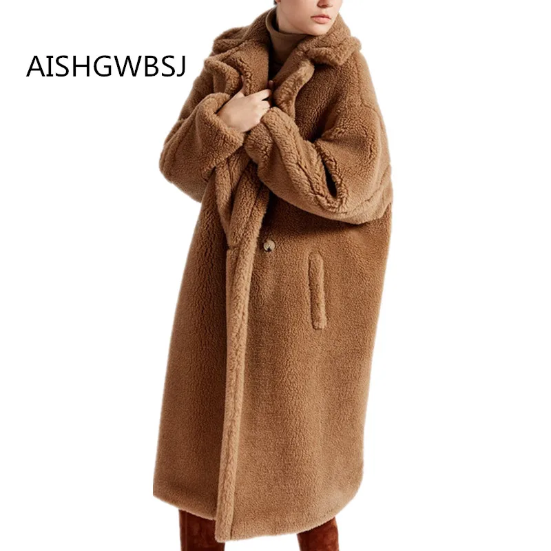 2018 Autumn and Winter New Women's Imitation Fur Coat In The Long Section of The Windbreaker Thick Warm Fashion Jacket Tq030 Coats