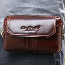 Мужской кожаный чехол из воловьей кожи с воском, винтажный Чехол для мобильного телефона, поясная сумка, поясная сумка, кошелек, клатч