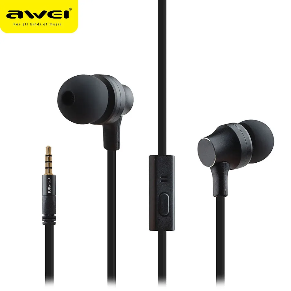 AWEI ES910i 3.5MM Plug Jack Stereo Earphones Deep Bass Noise Cancelling In-ear H