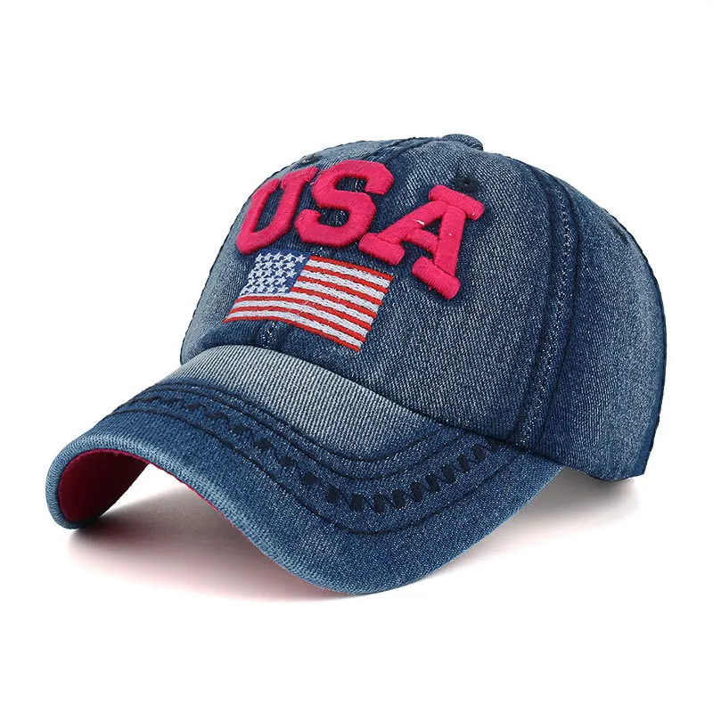 Флаг США письмо Кепки Регулируемый шляпу хлопка Snapback Спорт на открытом воздухе