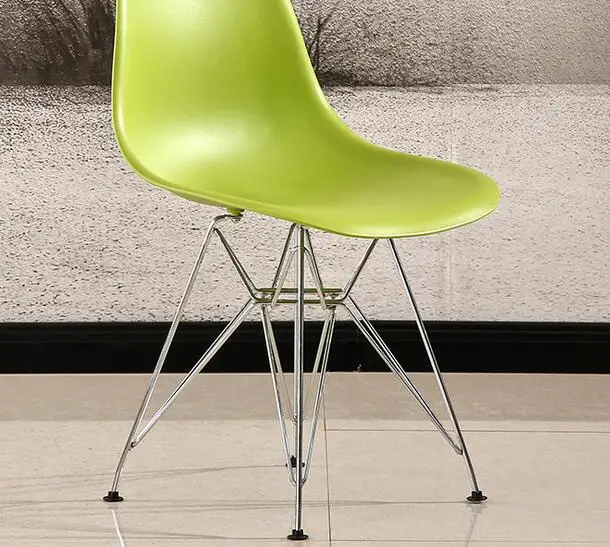 Желтый зеленый простой пластиковый стул креативный офисный кофейный стул для отдыха - Цвет: Зеленый