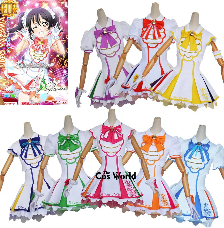 Love Live Nine Stars Venus Arcade Game Honoka Kotori Umi Eli Nozomi Maki Rin Hanayo Nico Uniform Dress Outfit Cosplay Costumes