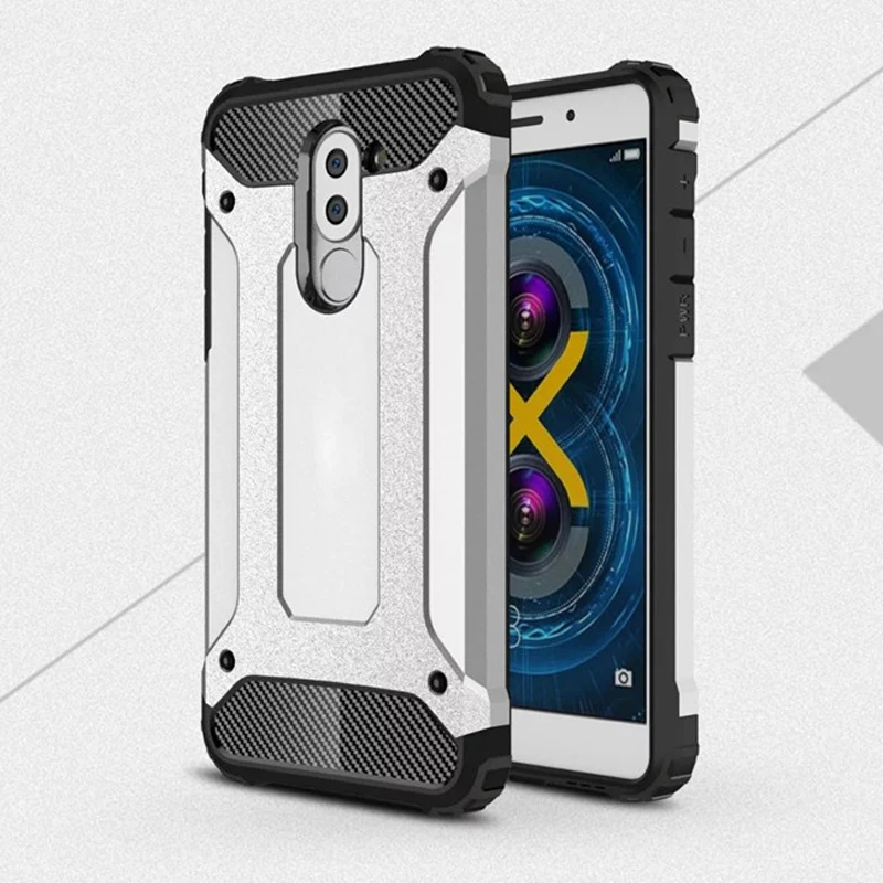 

Huawei Honor 6X Case ! Soft Silicon +PC Hard Armor Anti-knock Back Cover Case For Huawei Honor 6X