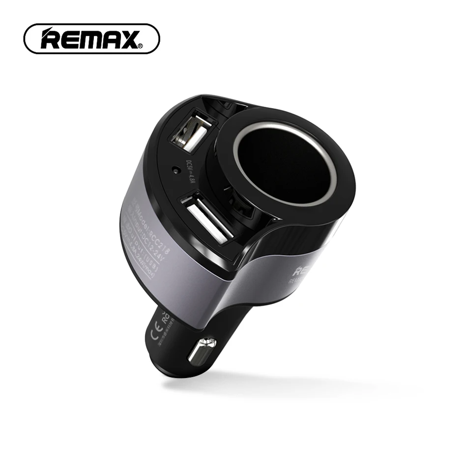 ريماكس المزدوج USB شاحن سيارة مع ولاعة السجائر المقبس 4.8A سريع مهايئ شاحن سيارة شحن ل redmi سامسونج GPS dvr اللوحي
