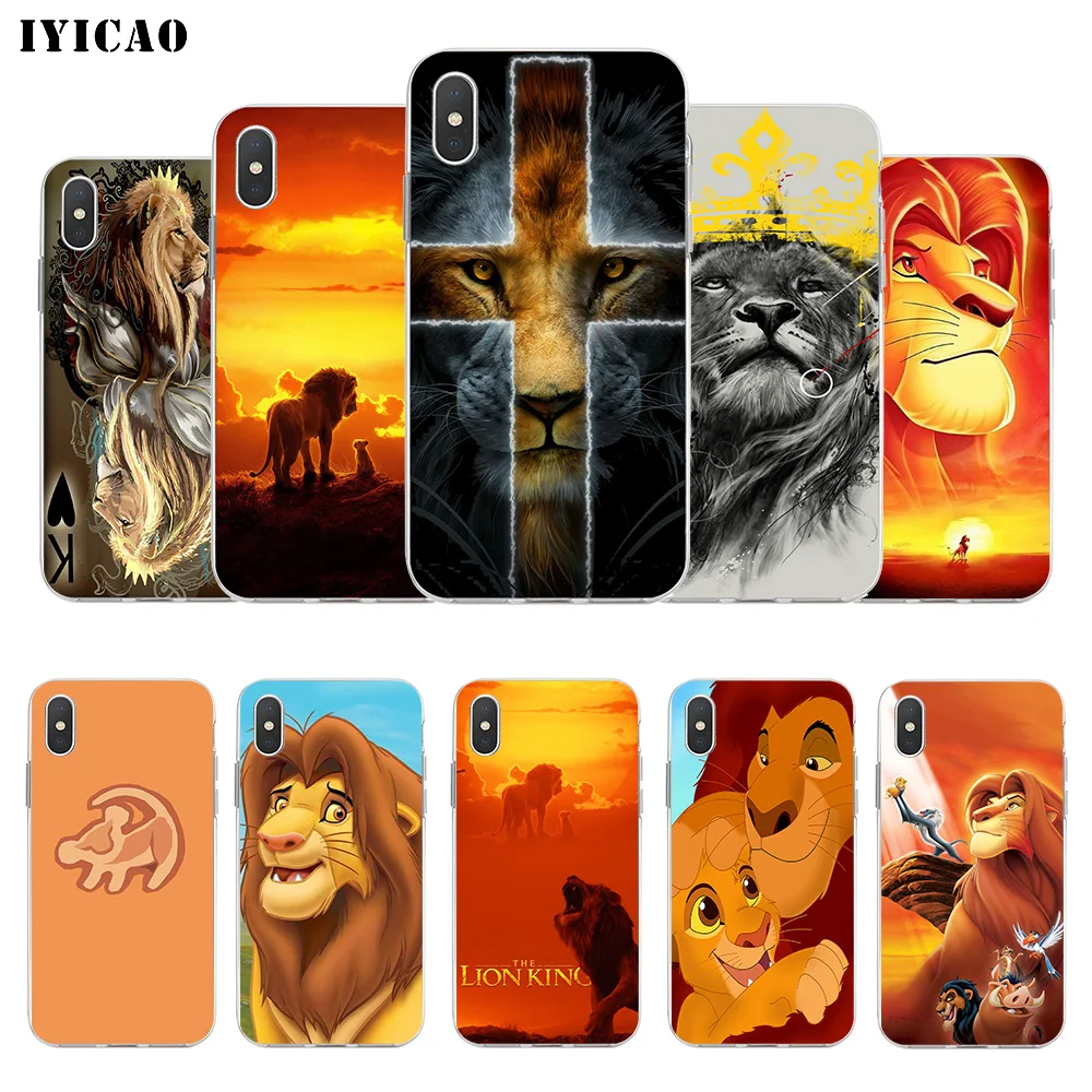 

IYICAO The Lion King Simba Soft Silicone Phone Case for iPhone X XR XS MAX 6 6s 7 8 Plus X 5 5S SE TPU Cover