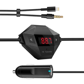

Car Kit Charger Mic FM Transmitter Audio Handsfree USB SD MP3 Player Hot Radio Wireless Stereo LCD Modulator MMC Lightning Port