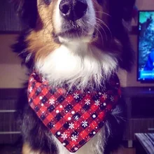 1 шт. милый питомец напечатанный слюнявчик полотенце собака кошачий шарф нагрудники для домашних животных собака рождественские принадлежности