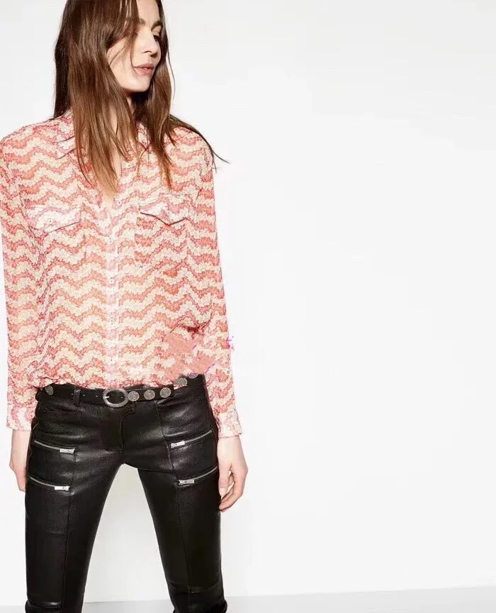 

Women Shirt Light and Elegant Red Jasmine Silk Shirt