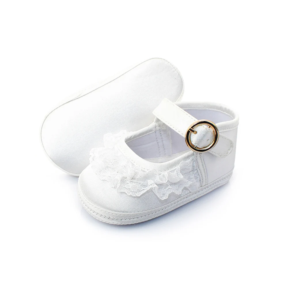 Delebao чистый белый крестины детская обувь для новорожденных ботиночки для крещения 0-1 лет первые ходунки