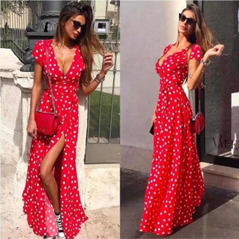 Red and white summer dress Clearance