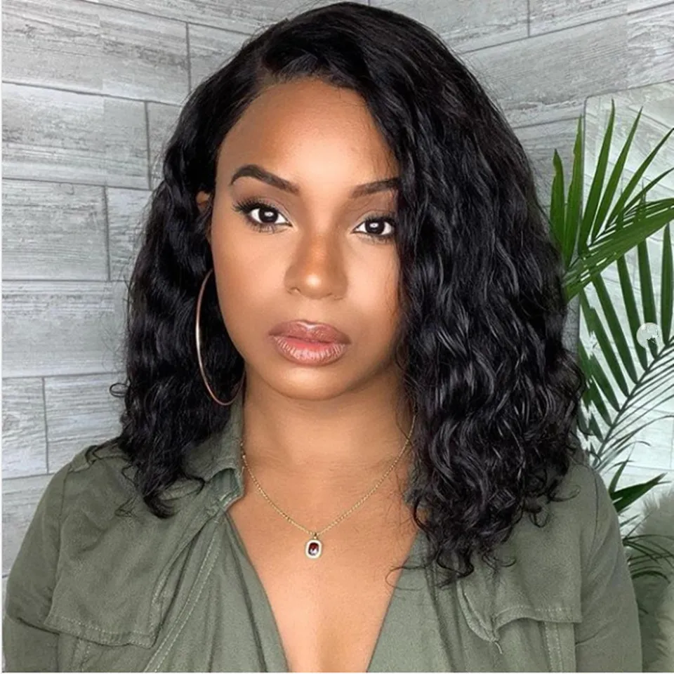 Short Bob Deep Wave Lace Wig Glueless Full Lace Human Hair