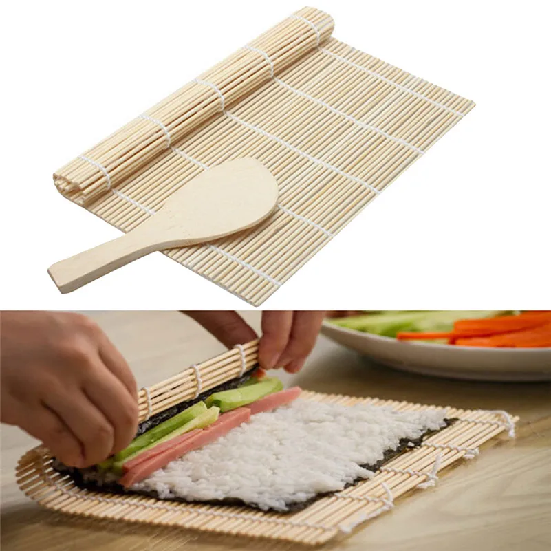 Hot Sell Practical Sushi Rolling Roller Bamboo Material Mat Maker And