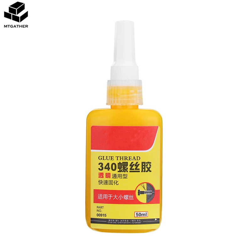 

1 PC 50mL 340 Transparent Light Yellow Threadlocker Thread Locker Screw Glue Quick Drying Sealing Glue Widely Used