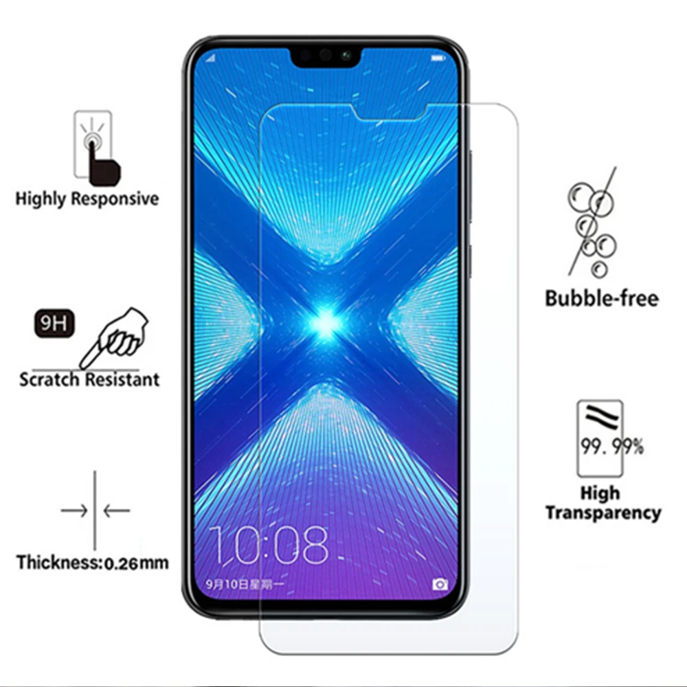 Закаленное стекло для huawei honor 8x max защита экрана 8lite 8c 8 x lite c легкая защитная